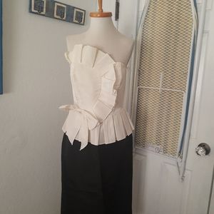 1980s black & cream Josette of calif cocktail dress